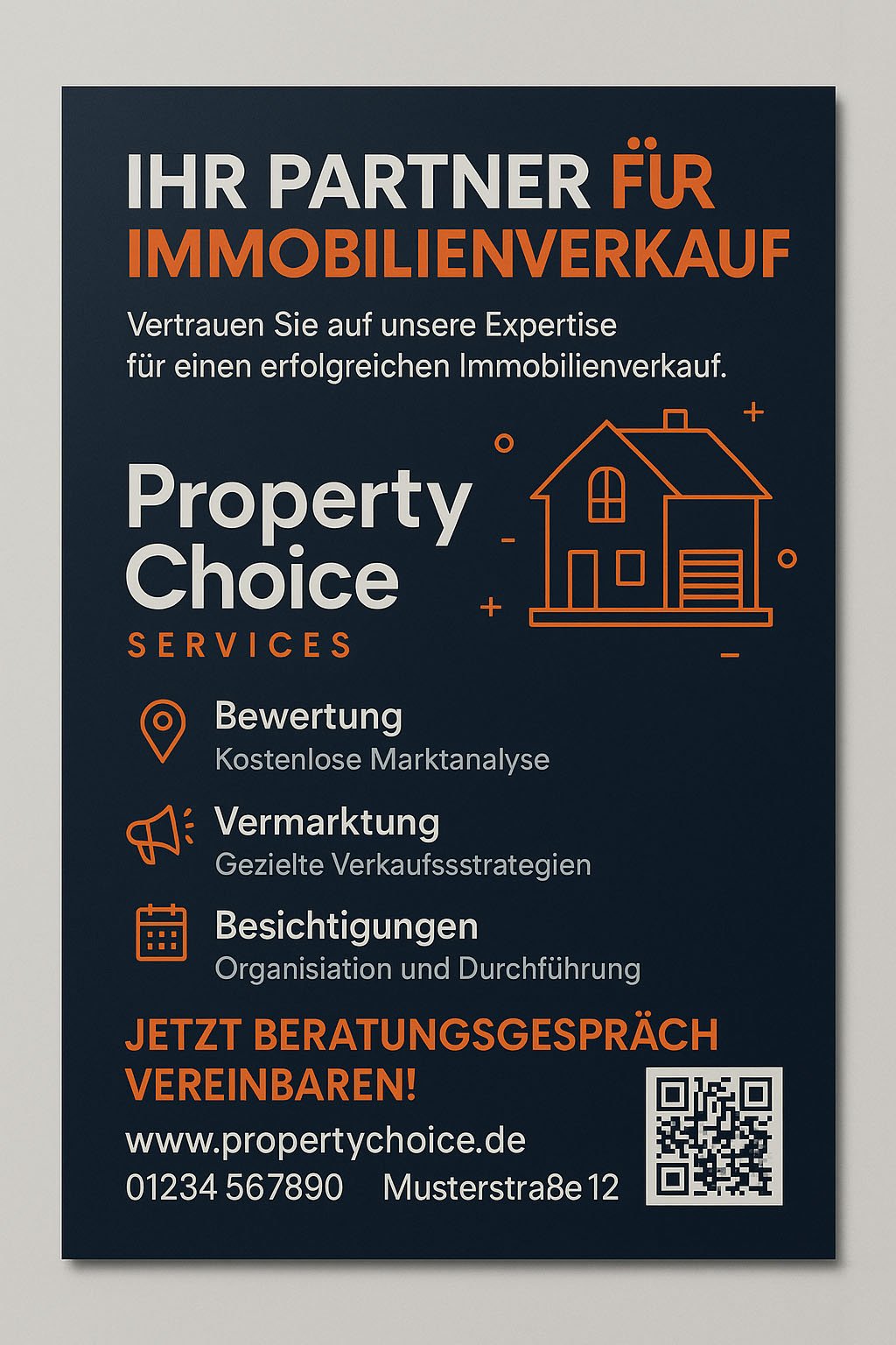 Immobilienflyer von Property Choice – Bewertung, Vermarktung & Besichtigungen