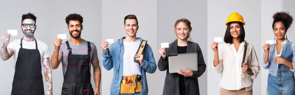 Individuell gestaltete Visitenkarten für verschiedene Berufe – maßgeschneiderte Werbung mit Wirkung